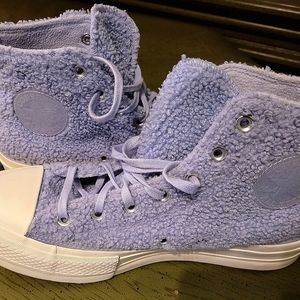 Converse All Star, high top fuzzy shoes 8.5 platform